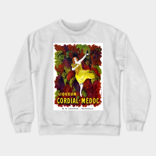 Vintage Travel Poster France Liqueur Cordial Medoc Crewneck Sweatshirt by vintagetreasure